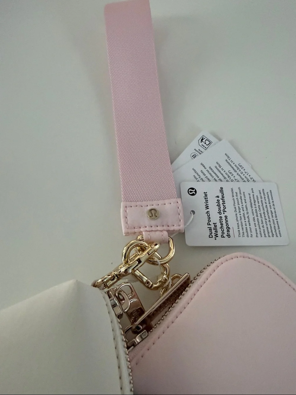 lululemon athletica Pink and Cream Key & Card Holder Set